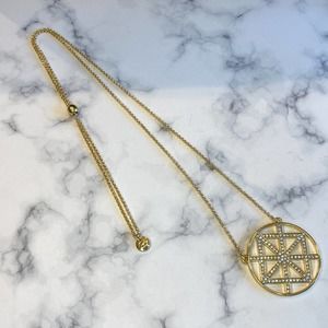 Juicy Couture Gold & Rhinestone Pendant Necklace